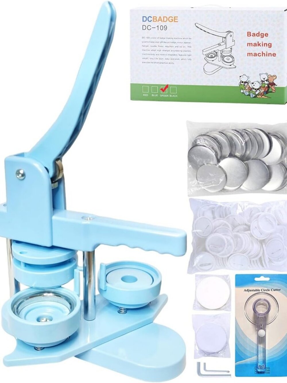 DIY Button Maker Kit - Easy Install Button Press Machine with Free Parts